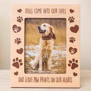 ❤Dogs Come Into Our Lives and Leave Paw Prints On Our Hearts 6x5 Frame
